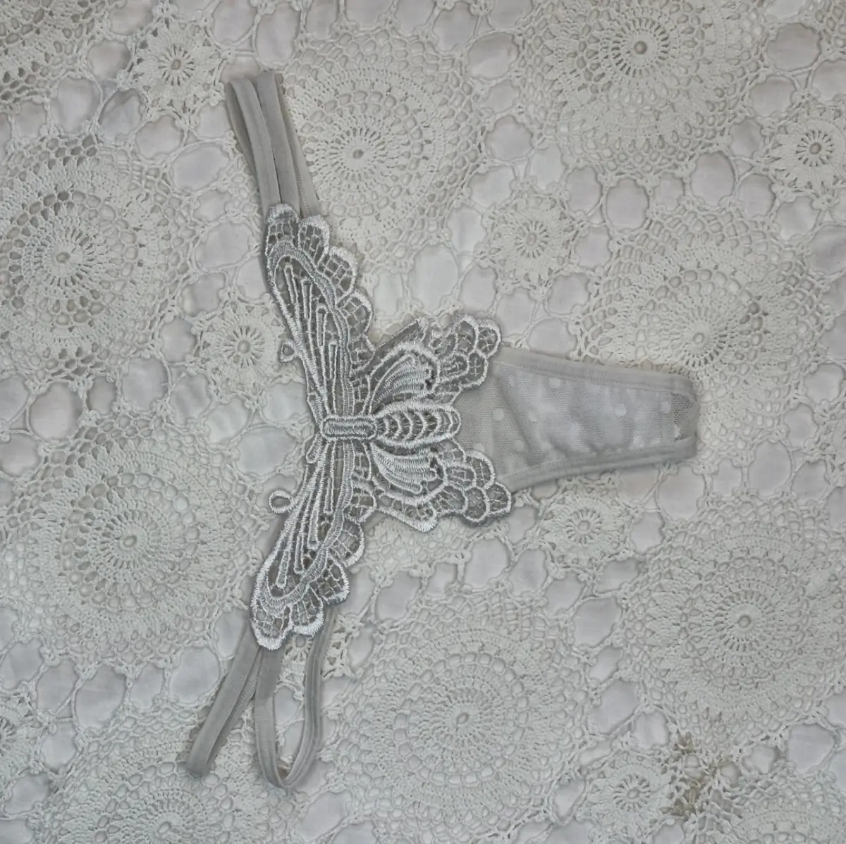 White butterfly panties