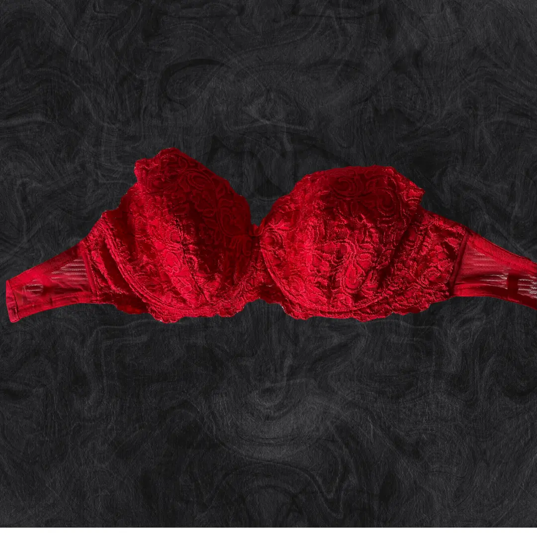 2012 Era Worn Strapless Red Lace Bra