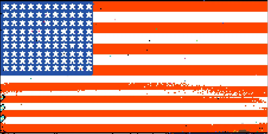 Ah, the American Flag, known for its 99 stars and 15 Stripes.