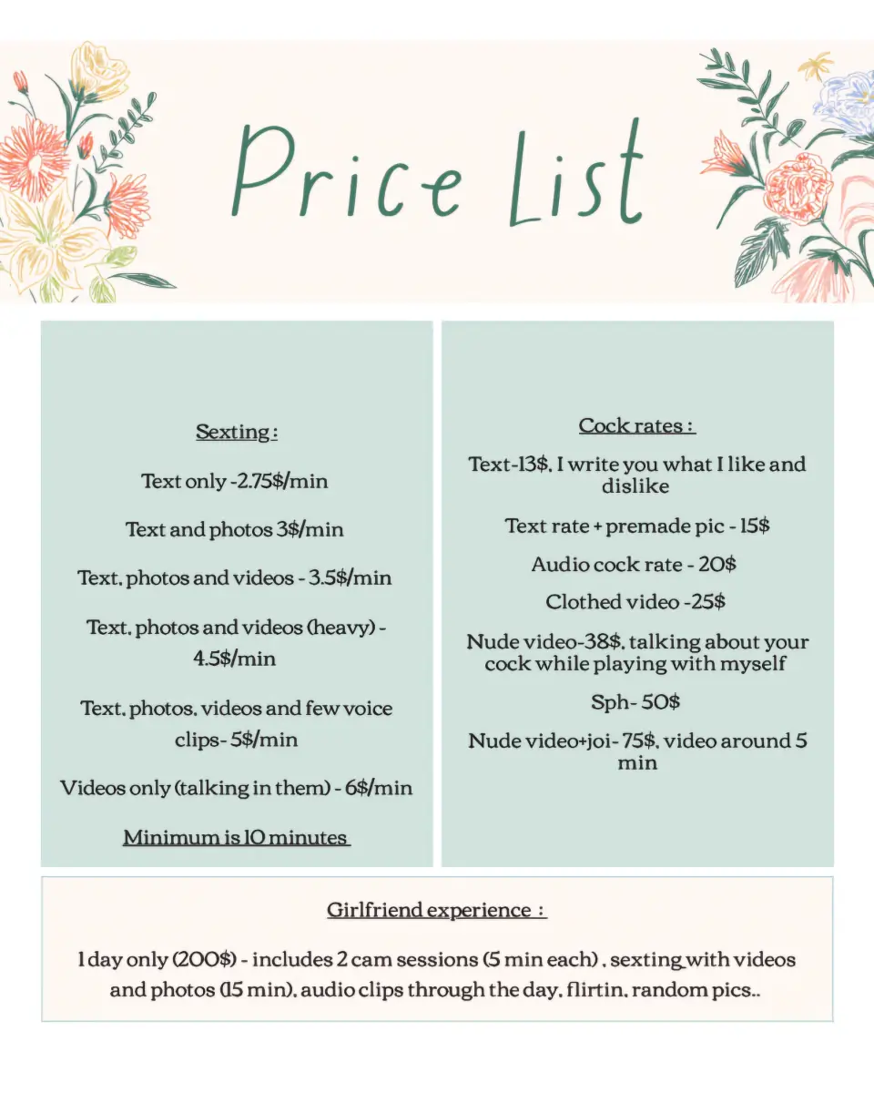 Here's my menu 😇
