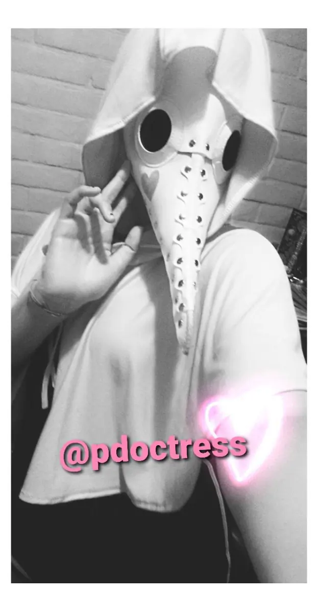 I always like a black and white filter over my plague doctor cosplay
